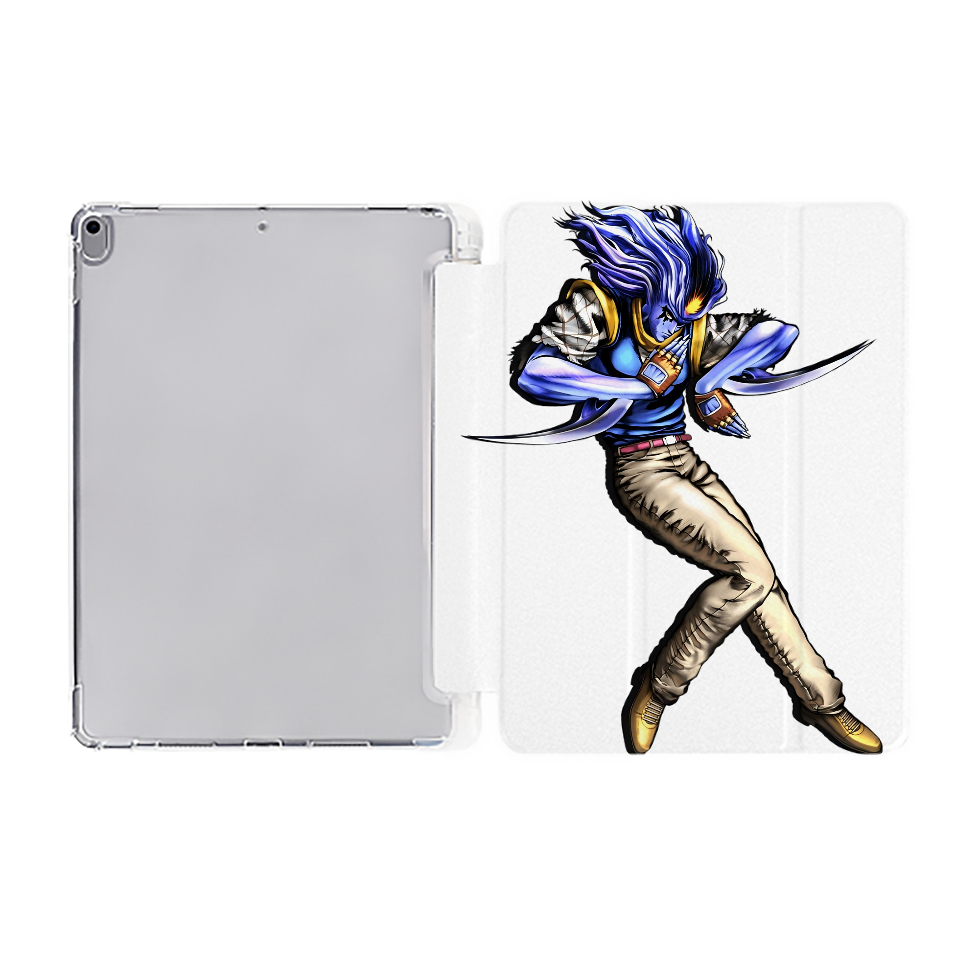 （画像用） ジョジョの奇妙な冒険 JoJo's Bizarre Adventure IPad ケース ペン収納付き 三つ折りスタンド PUレザー×シリコン 対応機種9.5/10.5/10.9インチ